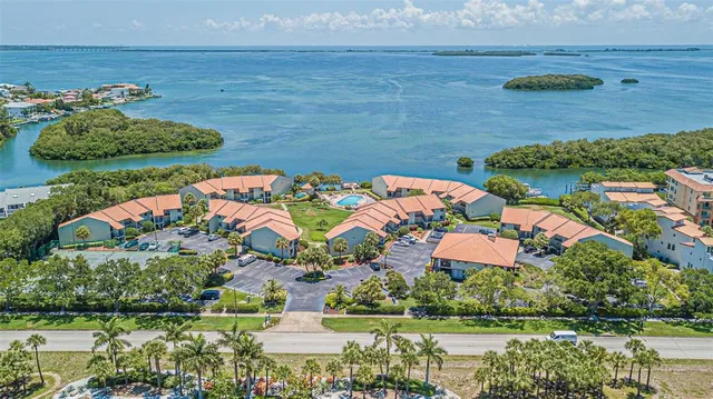 a aerial view of a house with a garden