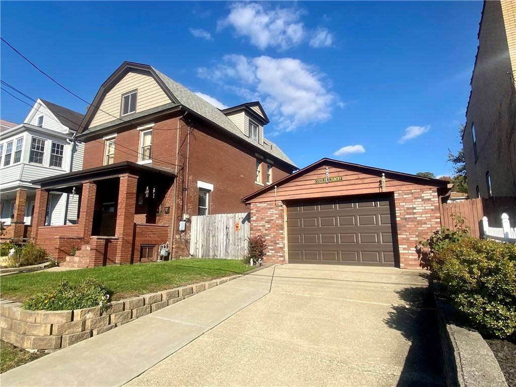 Front with detached garage