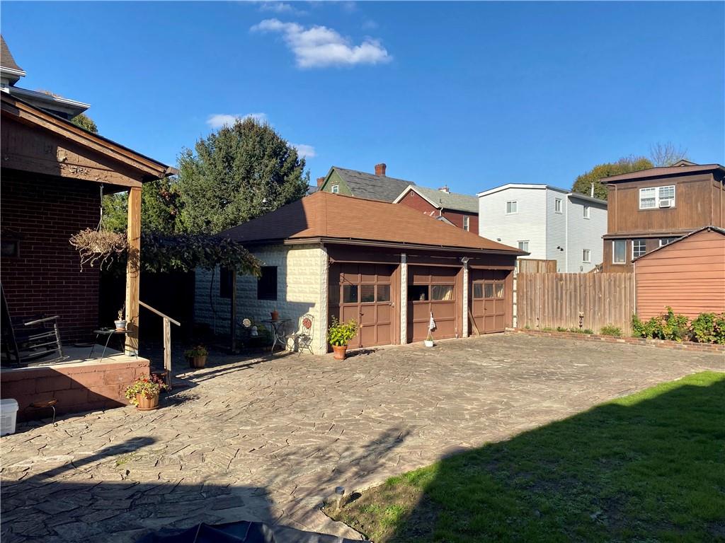 Storage garages in back