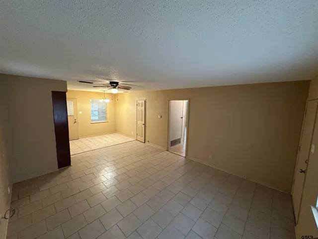 an empty room with a natural light