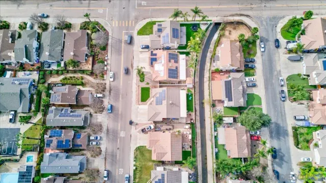 an aerial view of multiple house