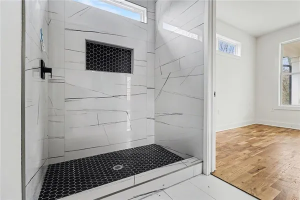 a bathroom with a shower
