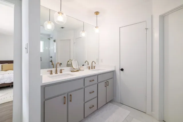 a bathroom with a shower