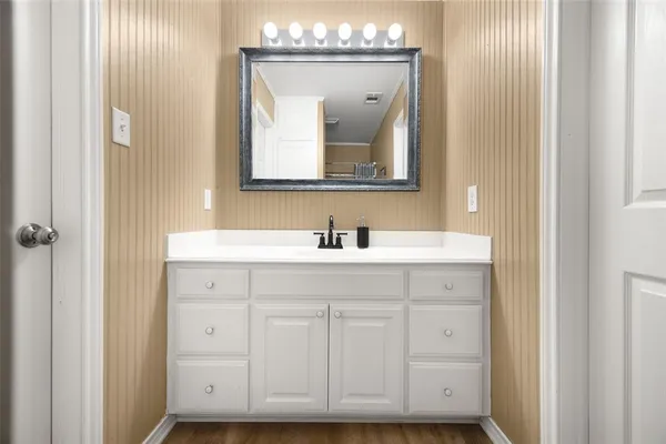 a view of swimming pool with a yard