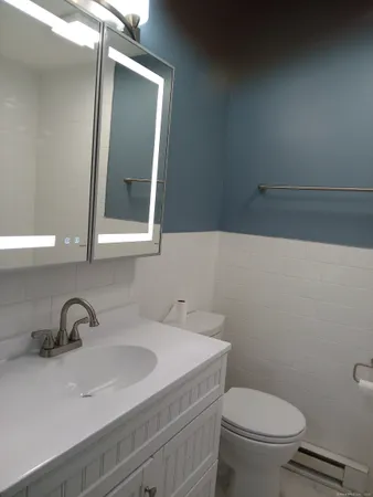 a bathroom with a sink and toilet