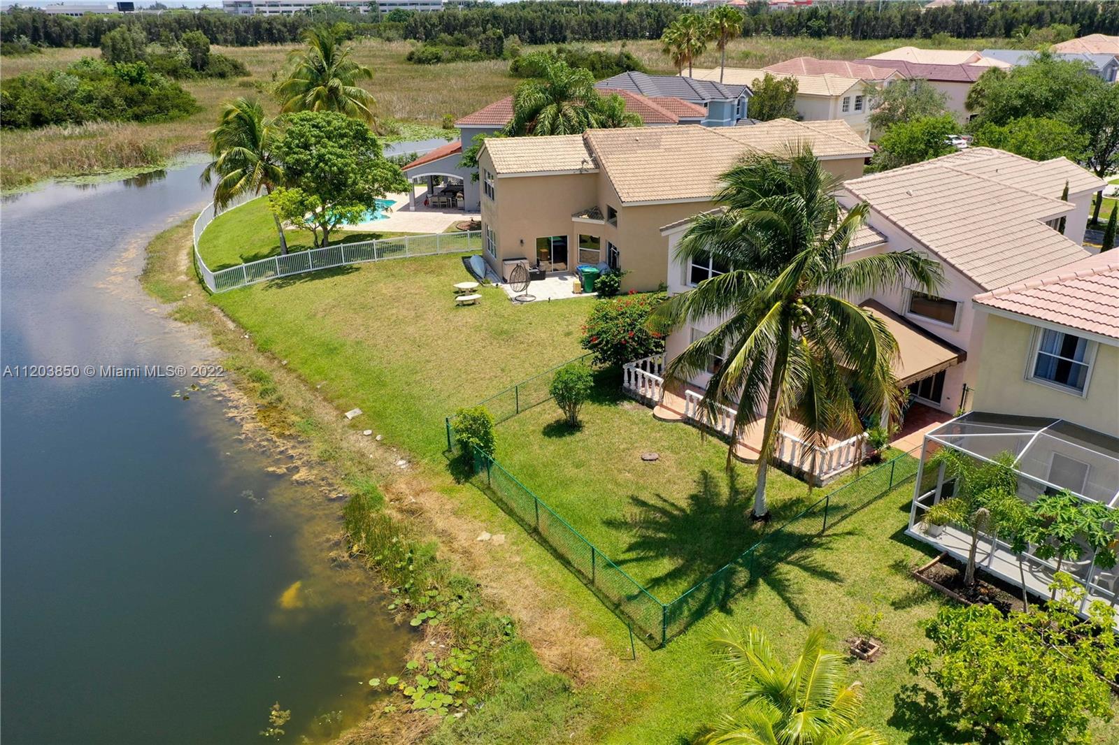 14821 Southwest 20th Street Miramar, FL 33027 - Photo 44 of 50 an aerial view of a house with a yard and lake view