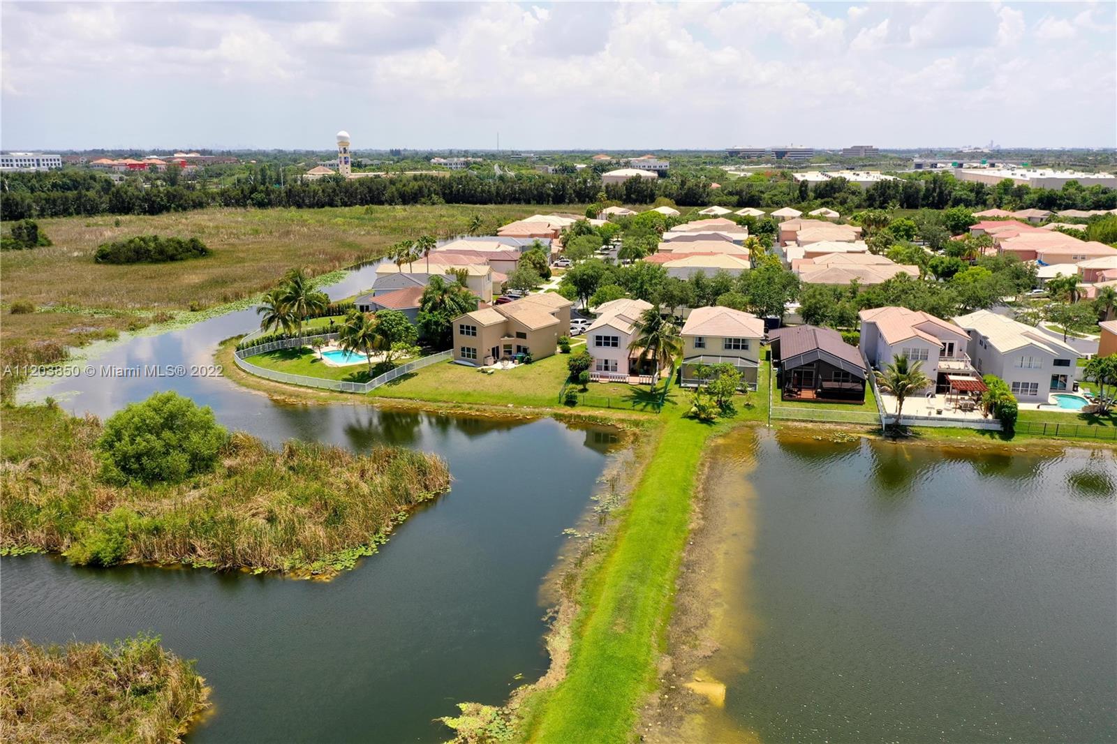 14821 Southwest 20th Street Miramar, FL 33027 - Photo 48 of 50 an aerial view of residential houses with outdoor space and lake view