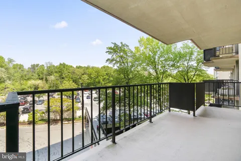 a balcony with street view