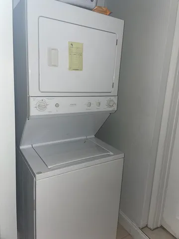 a close up view of washer and dryer