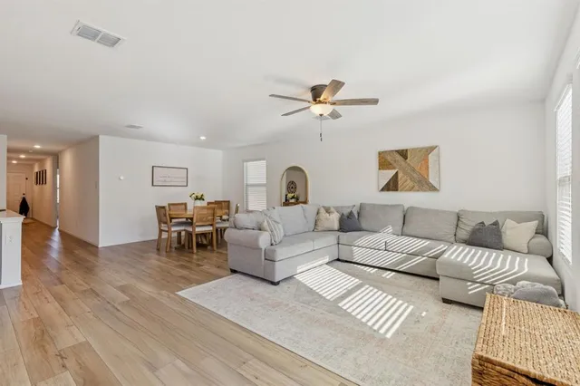 a living room with furniture