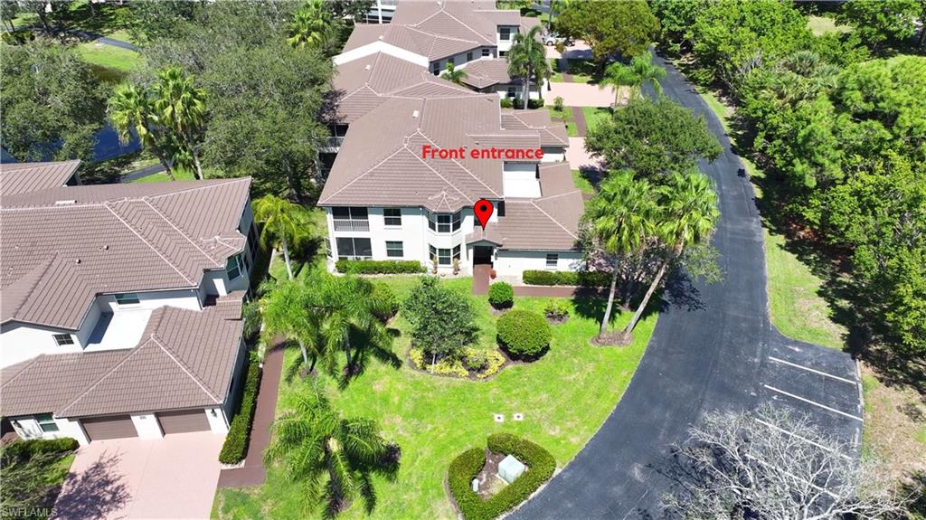 an aerial view of a house