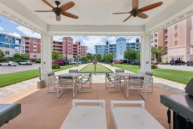 a view of a street with a building in the background