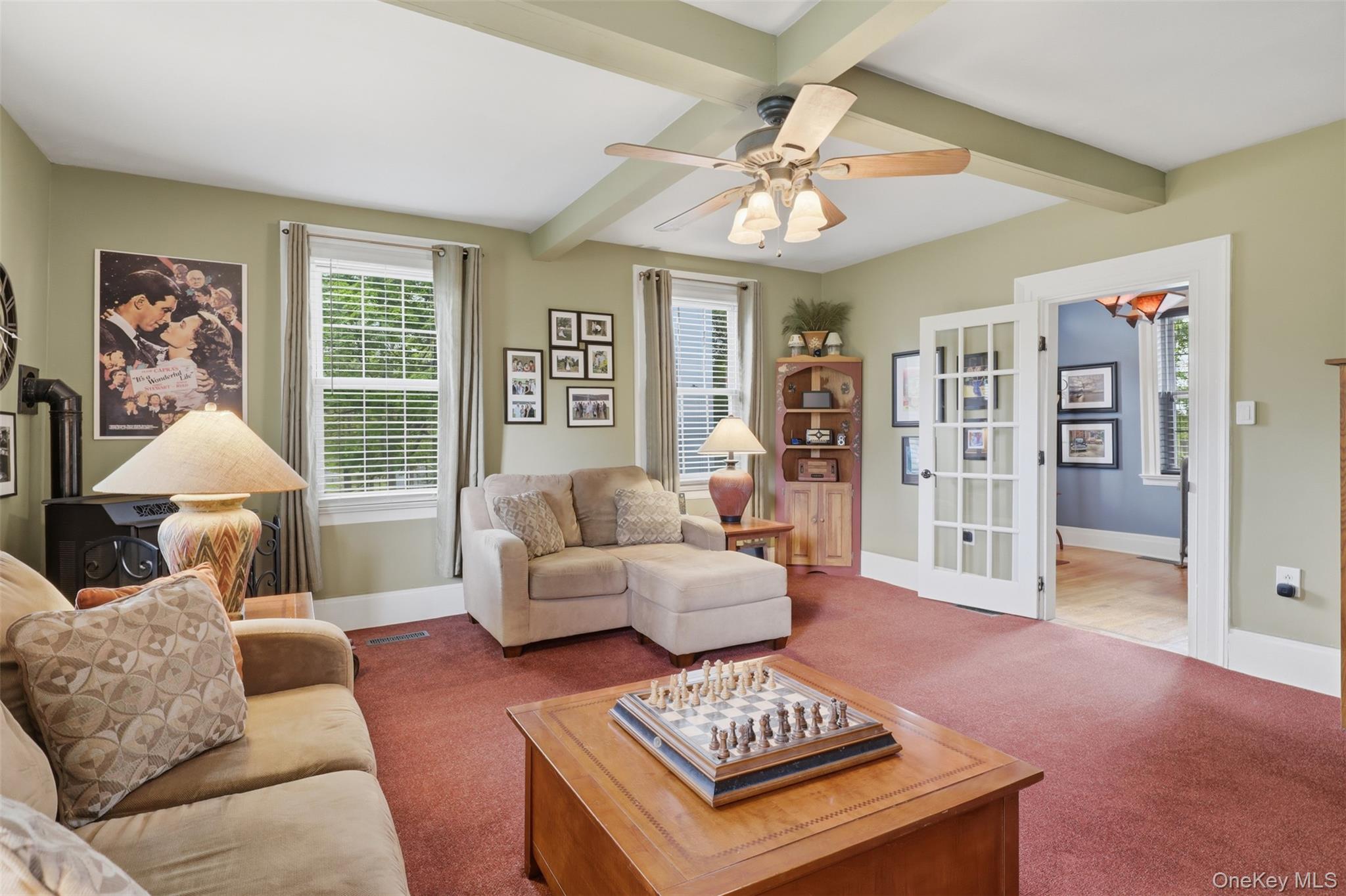 6 Country Club Road Hopewell Junction, NY 12533 - Photo 32 of 50 Family Room with Pellet Stove and ceiling fan