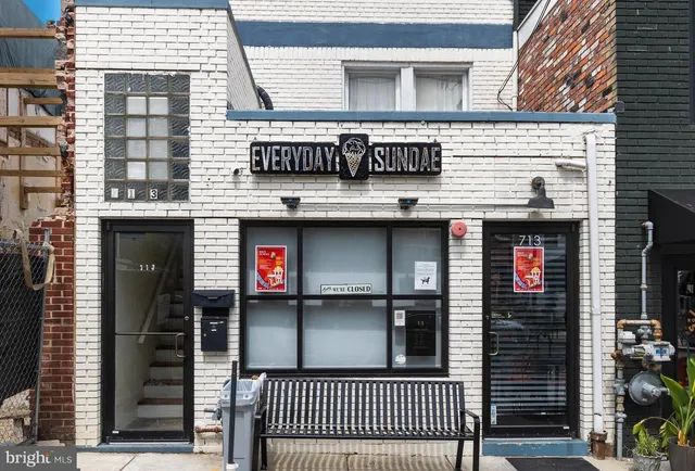 a front view of a building