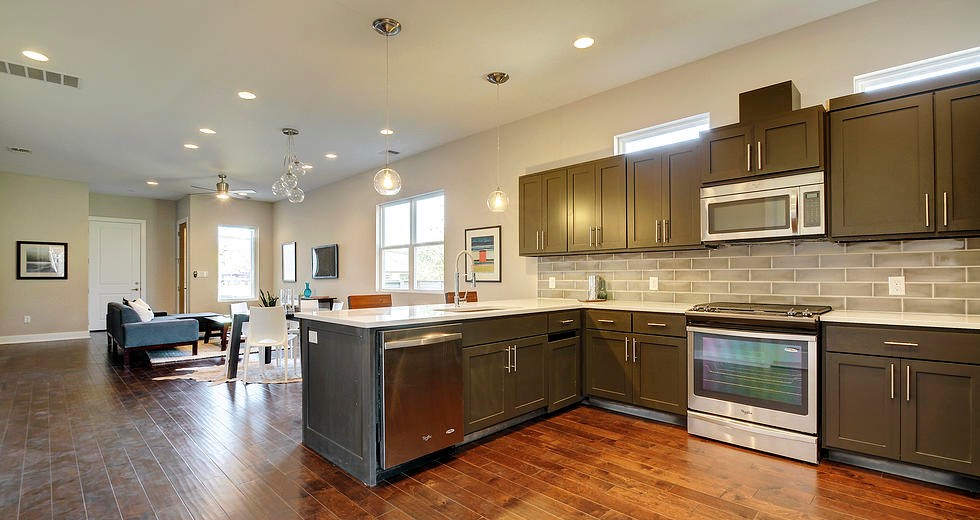 7217 Blessing Avenue, Unit A Austin, TX 78752 - Photo 21 of 22 First Floor Open Floor Plan Living, Kitchen and dining.