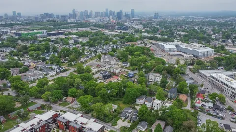 an aerial view of multiple house