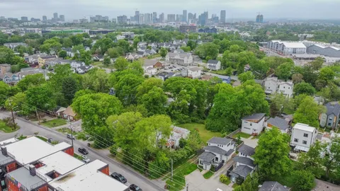 an aerial view of multiple house
