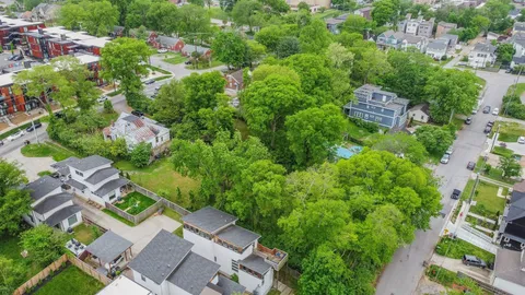 an aerial view of multiple house