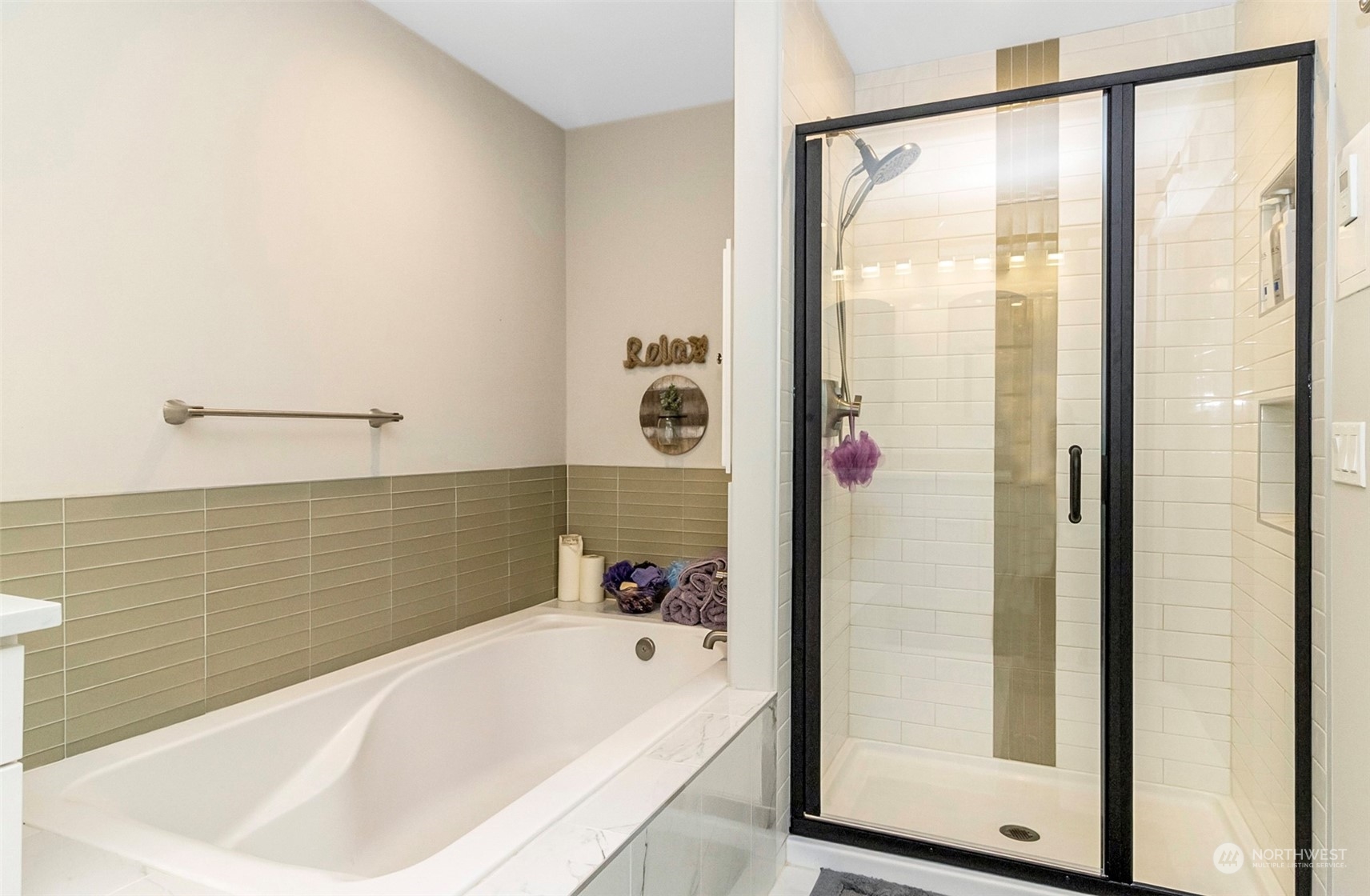 5124 Schwarzmiller Road Lake Stevens, WA 98258 - Photo 19 of 32 a bathroom with a bathtub and a shower