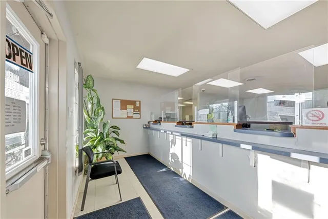 a living room with furniture