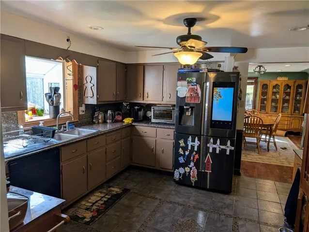 a kitchen with lots of counter top space