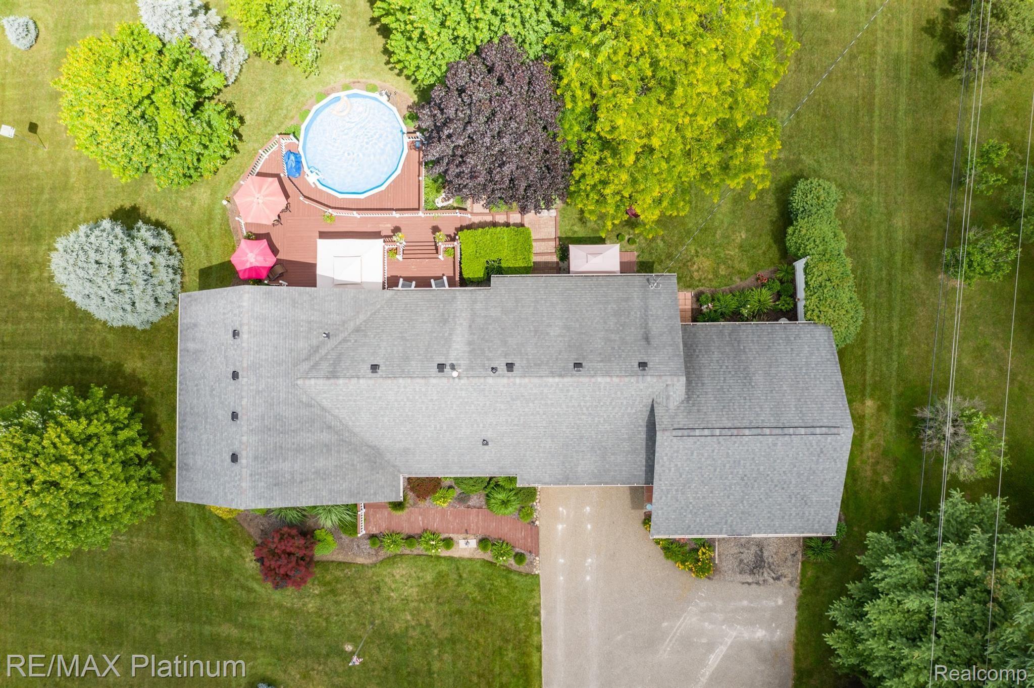 3738 West Schafer Road Pinckney, MI 48169 - Photo 75 of 75 Aerial view directly overhead.