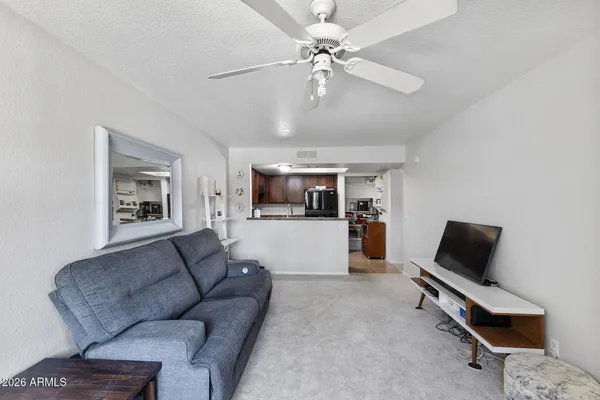 a living room with furniture