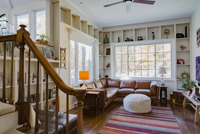 a living room with furniture