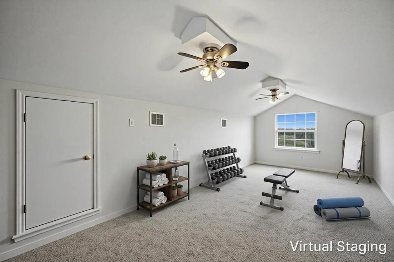 720 Spring Creek Road Florence, TX 76527 - Photo 26 of 40 This versatile 210 sq.ft. finished attic space is not included in the total square footage. It was recently updated with new carpet and fresh paint, and was previously used as a fourth bedroom.