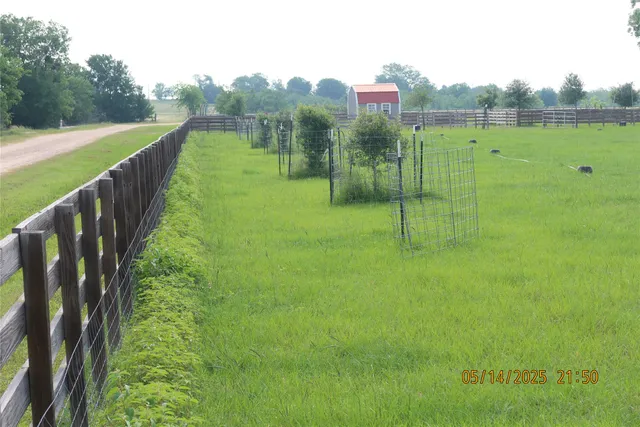 a view of a green field with a view
