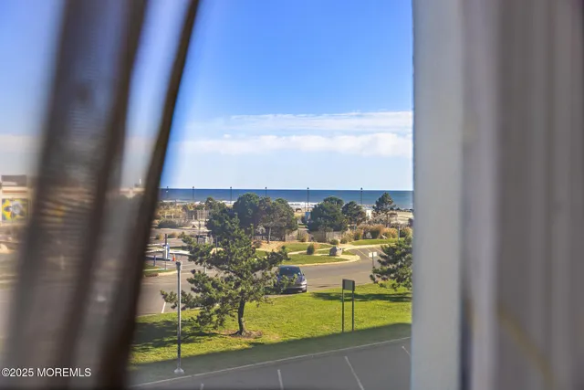 a city view with tall buildings