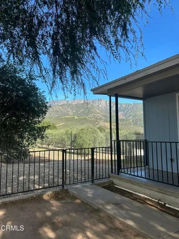 a view of a black gate