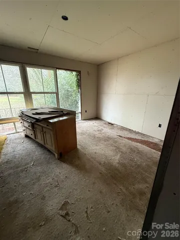 a bath tub sitting in a bathroom