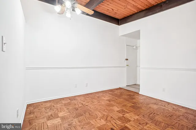 a view of a room with an empty space