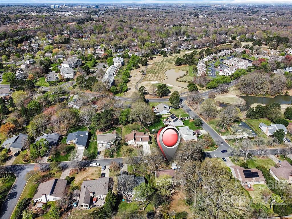 9907 Fairway Ridge Road Charlotte, NC 28277 - Photo 35 of 37 an aerial view of a backyard of a house