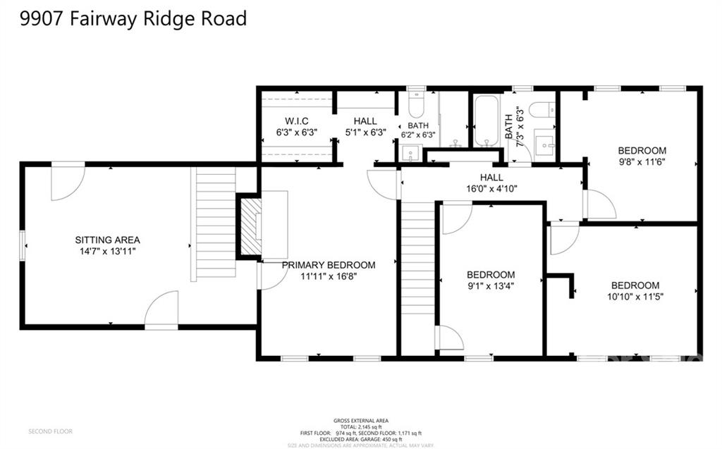 9907 Fairway Ridge Road Charlotte, NC 28277 - Photo 37 of 37 a picture of a floor plan