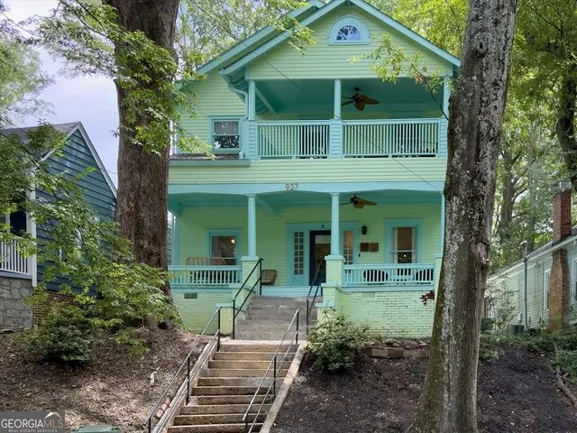 an aerial view of multiple house