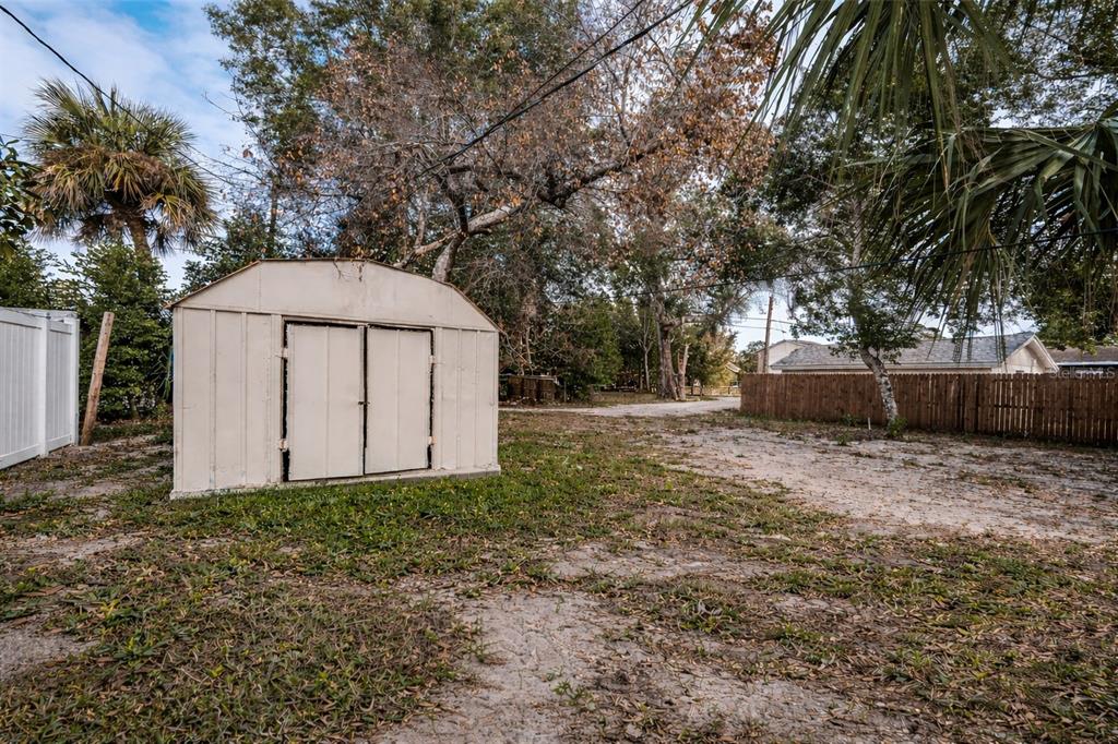 6027 Illinois Avenue New Port Richey, FL 34653 - Photo 28 of 30 a view of backyard with large trees and flower plants