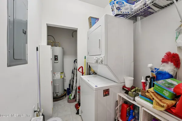 a view of a balcony and chair