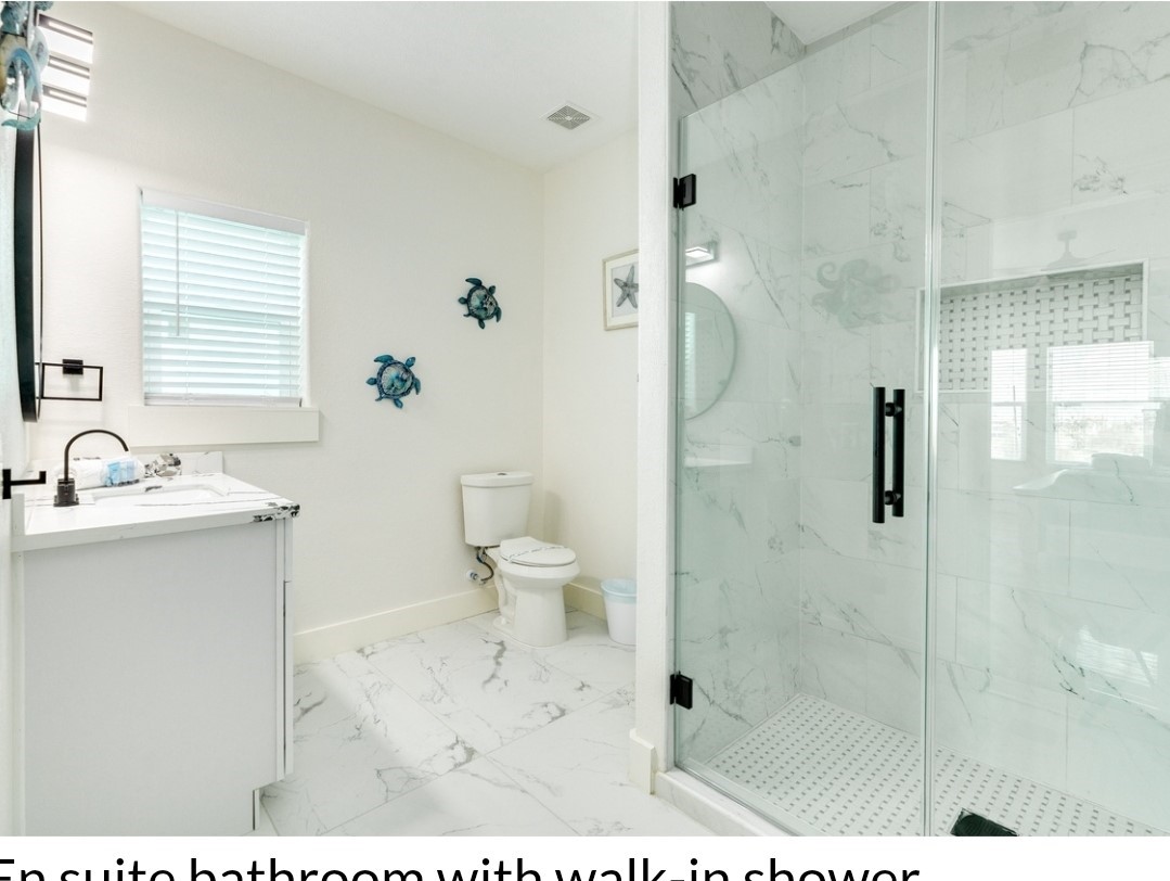 23245 Termini-San Luis Pass Road Galveston, TX 77554 - Photo 42 of 45 a bathroom with a sink toilet a shower and a mirror