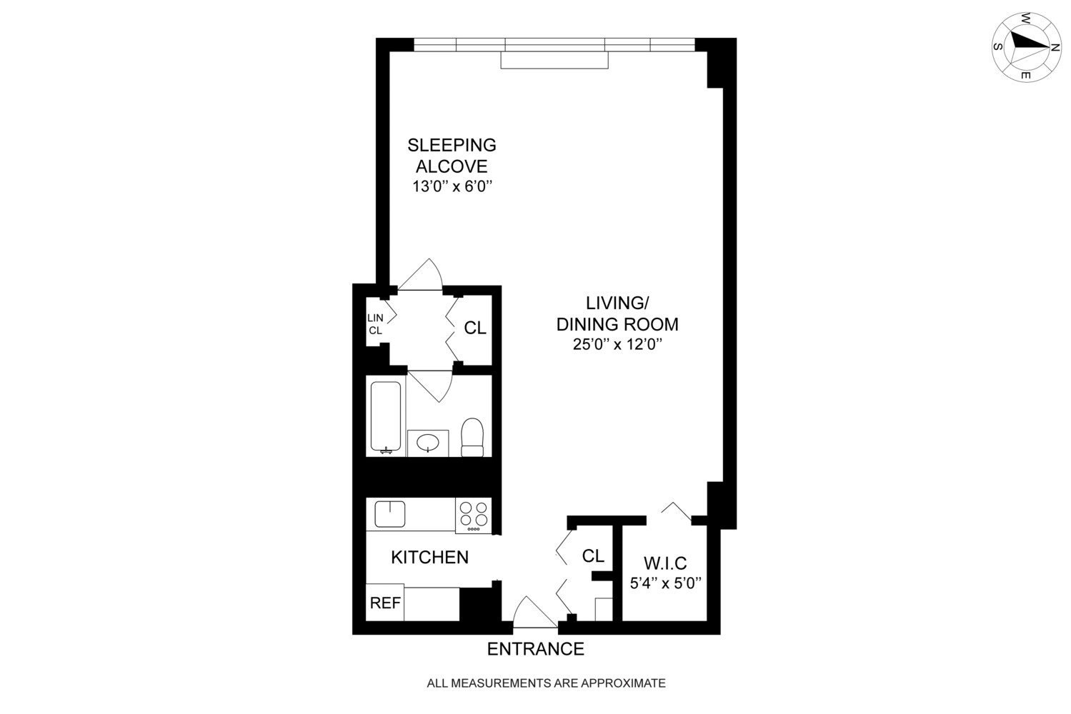 155 West 68th Street, Unit 1807 Manhattan, NY 10023 - Photo 7 of 7 a picture of a floor plan