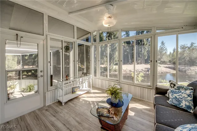 a outdoor view with a sitting space