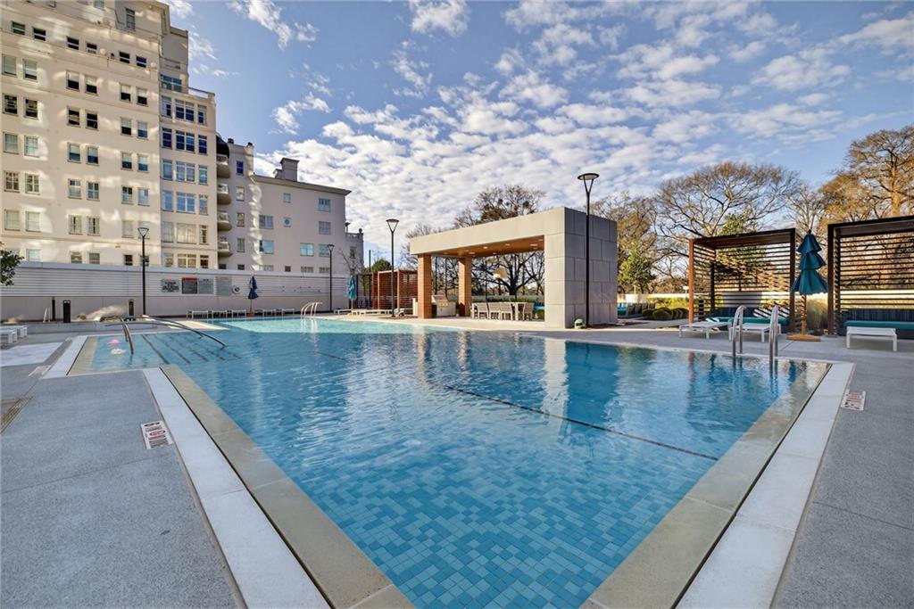 2520 Peachtree Road Northwest, Unit 1003 Atlanta, GA 30305 - Photo 45 of 63 a view of a swimming pool with a patio