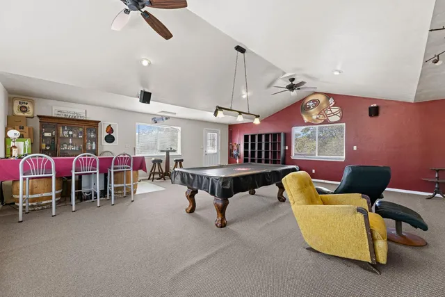 a view of balcony with wooden floor