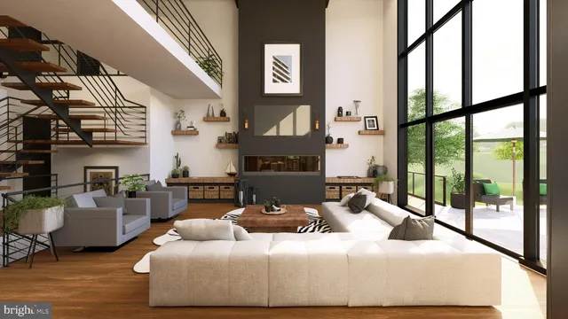 a living room with furniture
