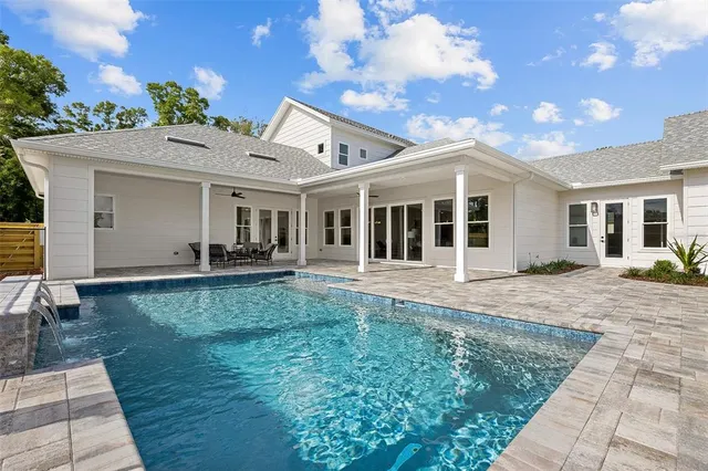 a view of a house with a patio