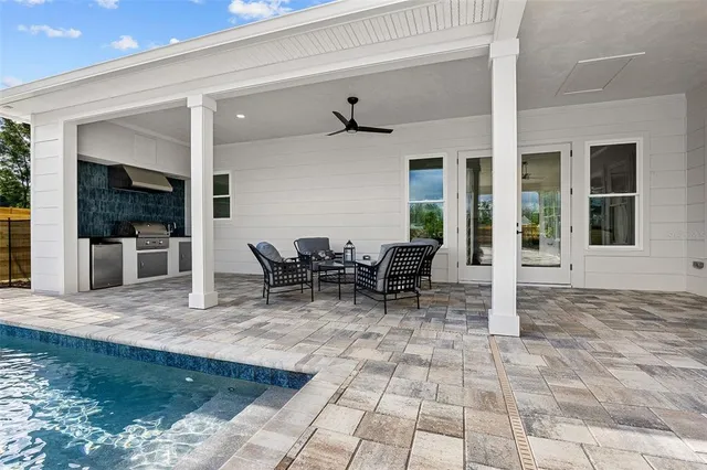 a view of outdoor space with seating area