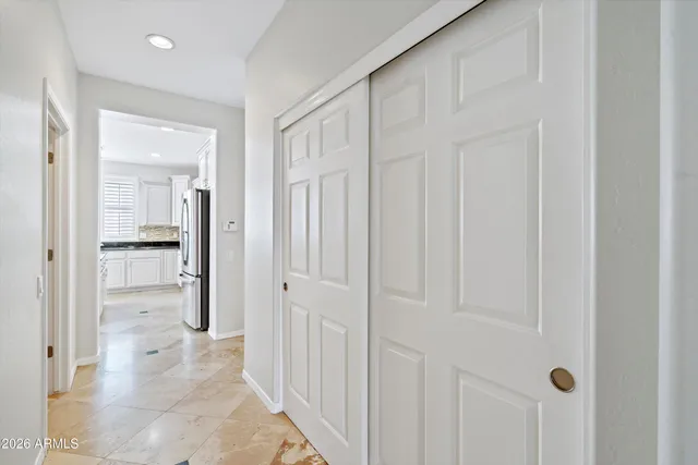 a room with a book shelf