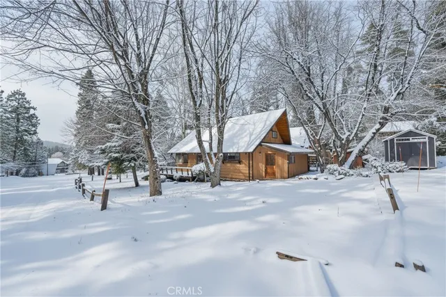 a row of houses with yard and trees