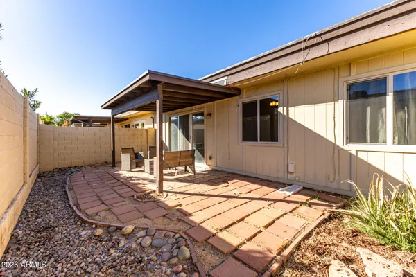 a view of outdoor space with seating area